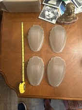 Antique Slip Shade  From Probably The 20S Unusually Shaped Set Of Four 4 picture