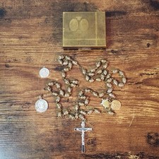 Vintage Gold‑Tone Filigree Catholic Rosary 40