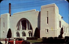 Community Building Belvidere Illinois IL classic sports car ~ vintage postcard picture