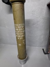 Vintage US Military 155mm Howitzer Inert Ammo Storage Tube M14A2 Container 1974 picture