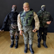 Vintage GI JOE 12 inch Action Figures custom set of 3 figures Used From 90’s picture
