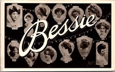 RPPC Large Letter Greetings of the Name Bessie Women's Faces Chinese Lanterns picture