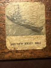 Vintage USS New Jersey BB-62 Battleship Authentic Teak Deck Wood Plaque Relic picture