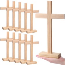 Suzile 10 Pcs 12 Inch Wooden Crosses Unfinished Wood picture