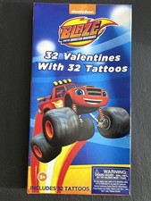 ULTRA RARE- Blaze & the Monster Machines Valentine Cards (34) & Tattoos (35) NOS picture