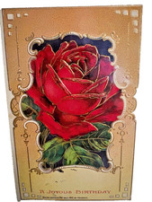 HAPPY BIRTHDAY, Antique Embossed Postcard (Postmarked 1913, FORRESTON, ILL) picture