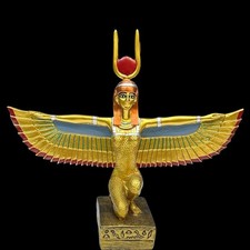Authentic Ancient Egyptian Antiquities Golden Winged Isis Figure Egyptian BC picture