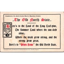 The Old North State Copr 1907 CA Bd Agriculture Exhibits Vintage Postcard SPU22 picture