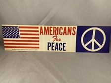 Vintage Original Late 1960’s American’s For Peace Bumper Sticker Anti-War Hippy picture