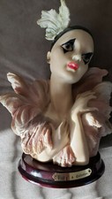 Rare Vintage Ruby´s Collection Resin Woman`s Head with Wood Stand. picture