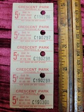 5X Vintage Antique Crescent Park Riverside RI AMUSEMENT PARK Tickets .05 CENT picture