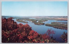 Vintage La Crosse Wisconsin Postcard Autumn River View by Arthur Langford picture