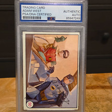 1966 Topps Batman #50 Batman and Robin Adam West Auto PSA Authenticated picture