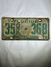 Vintage 1973 Florida Sunshine State License Plate Tag 35GK 368 Gas Oil picture