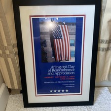 Framed 9-11 Poster Arlington VA Day Of Remembrance Appreciation 25.5”X18” Matted picture