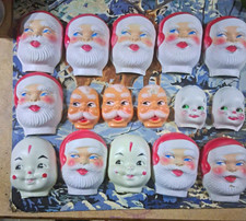 15 Vintage Craft Doll Heads – Santa Claus, Bunny, Kitty Cat & Kitsch Baby Shell picture