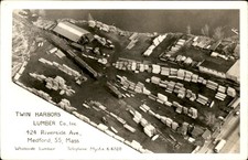 Medford MA Lumber Yard c1950 Real Photo Postcard bhn SCARCE picture