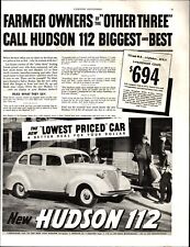 Original 1938 Hudson 112 Four Door Sedan Ad OWNERS CALL HUDSON ..BIGGEST & BEST picture