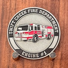 Swift Creek Fire Dept Engine 1 North Carolina Challenge Coin  W#23 picture