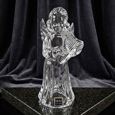 Beautiful Vintage Mikasa Lead Crystal Angel Playing Harp Figurine (9