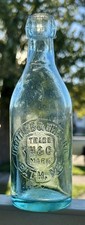 Antique HARTLEB & CHELTRA BATH MAINE Hutchinson Bottle Aqua Blue 1880’s Rare picture