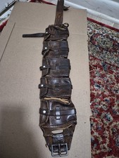 ORIGINAL SWEDISH M1910 LEATHER AMMUNITION BANDOLIER-AMMO BELT  POUCH picture