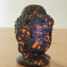 2.4LB Large Natural Yooperlite Buddha Head Statue Crystal Healing Stone UV Glow picture