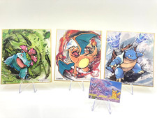 Pokemon Venusaur Charizard Blastoise Shikishi Art Card 3set BANDAI Discontinued picture