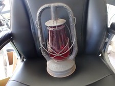 Dietz Monarch Vintage Lantern with Red Dietz Fit Z All Globe New York Railroad picture