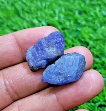 2 Pcs Blue Tanzanite Rough Huge Earth Mined Raw Size 25-26 MM Loose Gemstone picture