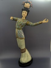 Vintage Chinese Cloisonné Dancing Lady Figure picture