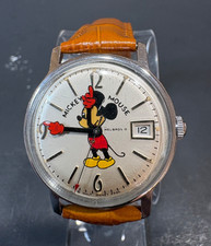 Helbros Vintage 1970s Mickey Mouse Wristwatch with Date Window - 17 Jewels works picture