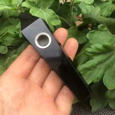 Natural Black Obsidian Quartz Smoking Pipe Healing Crystal Point Wand Stone Rock picture