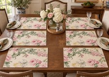 Vtg Ralph Lauren Home Set 6 Placemats Napkin Guinevere? Floral Table Kitchen NEW picture