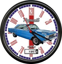 Blue 1967 Plymouth GTX Sign Wall Clock picture