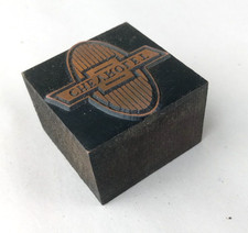 Early 1930's Chevy Chevrolet Logo Printing Press Printer's Block Copper Wood picture