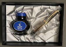 Pilot Custom 823 Fountain Pen Amber Brown 14K Medium Gold Nib & Bottle of Ink picture