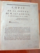 COPY OF THE LETTER FROM M.LAFAYETTE.AU CAMP DE VILLERS-LE-ROND.3 JULY 1792.AN 4 picture