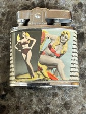Bright Vintage 1950’s Omega Four Image Pinup Lighter Burlesque Bikini Model picture