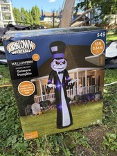Halloween Airblown Inflatable 12ft Lighted Shortcircuit Grimace Pumpkin Gemmy picture