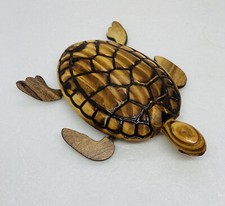Vintage Hand Carved Sea Turtle Figurine Springy Legs 6” Made In Nicaragua 33 picture
