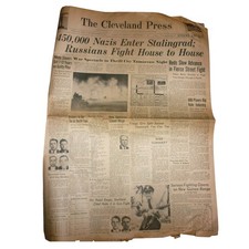 1942 Cleveland Press Newspaper WWII Battle Stalingrad Ruhr Higbee Ads picture