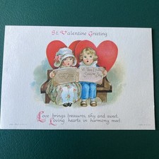 Antique 1910s Valentine Postcard Ellen Clapsaddle Wolf & Co NY- Two Children picture