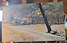 Kind Wishes for Christmas, HTL Hold to Light Vintage Postcard, 1910 picture