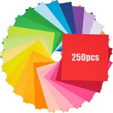 Koogel 250 Sheets Origami Paper Double Sided Color, 6 x 6 Inch/ 80gsm Multi picture