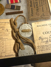 WWI US Army Air Forces Original Documents & Medals Group w/ Dog Tags Photos picture