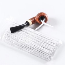 100PC Portable Pipe Cleaners Tool Soft Bristle Value Pack Fine Steel Wire Cotton picture