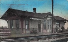 Westville IN Indiana Wabash Train Railroad Station Depot c1909 Vtg Postcard F4 picture