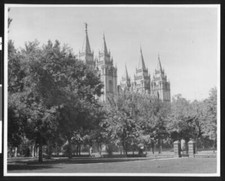 Exterior view of the Mormon Temple in Salt Lake City Utah Old Photo picture