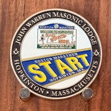 Boston Marathon Masonic Lodge Hopkinton Massachusetts Challenge Coin  W#20 picture